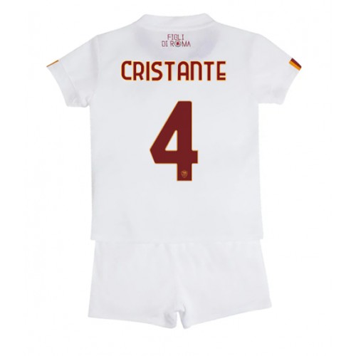Dres AS Roma Bryan Cristante #4 Gostujuci za djecu 2022-23 Kratak Rukav (+ kratke hlače)